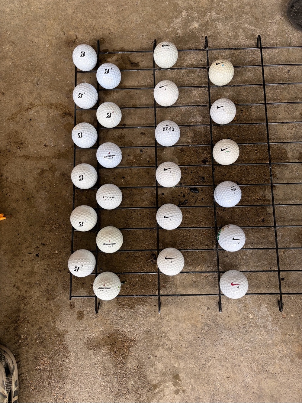 Assorted Nike and Bridgestone golf balls